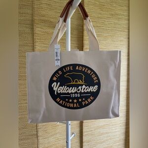 Set of 2 - Yellowstone National Park & Glacier Park Canvas Tote Bag